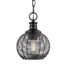 Golden 6802-M1L BLK - Golden Lighting Calypso 1-light 8in Pendant in Matte Black